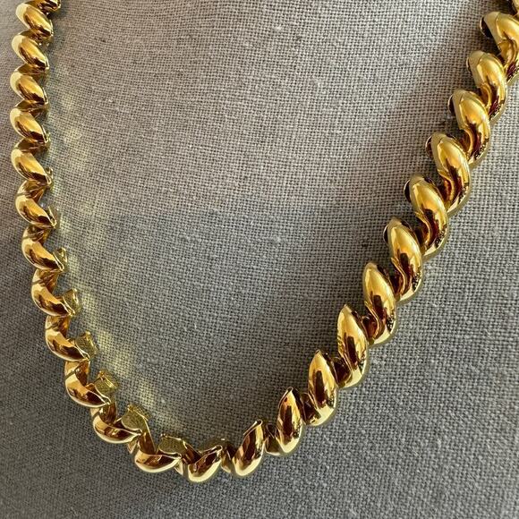 Vintage Napier Signed Goldtone Heavy Chain Link Necklace - Picture 1 of 6